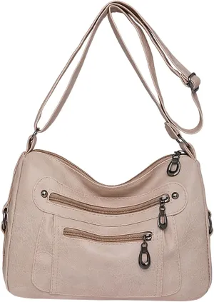 Women's Purses and Handbags Women's Crescent Shoulder Bags with Adjustable Strap Nylon Quilted Shoulder Purse(White)