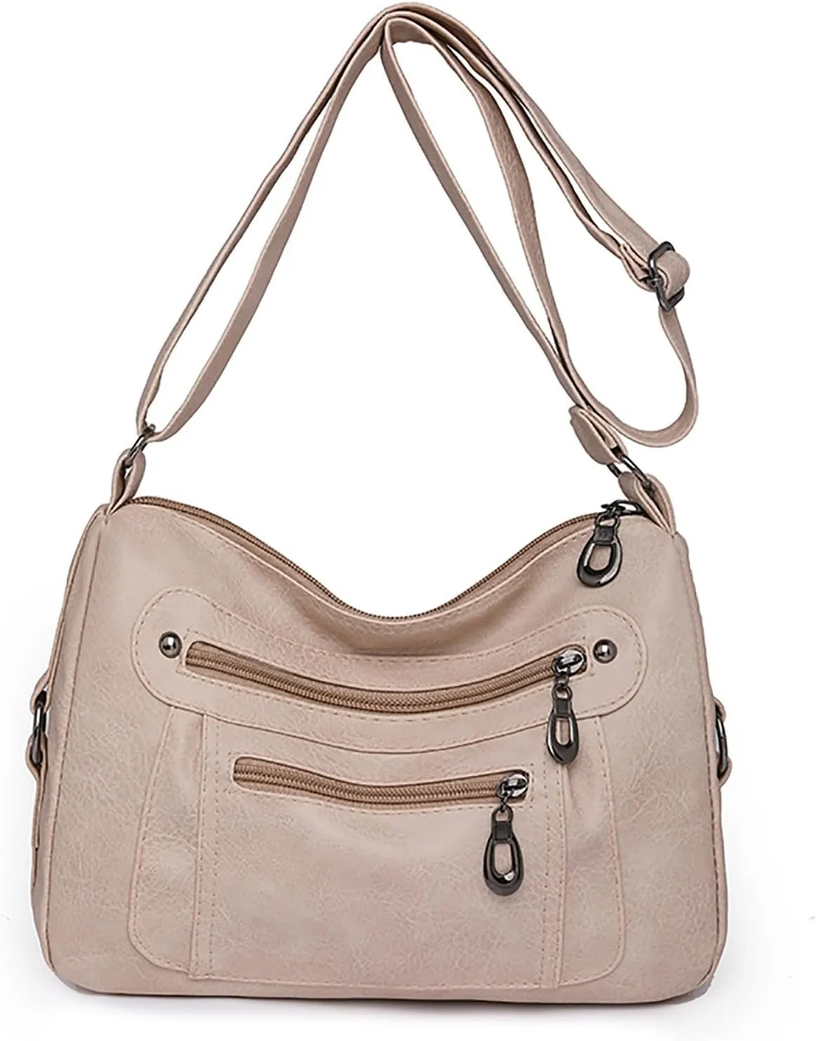 Women's Purses and Handbags Women's Crescent Shoulder Bags with Adjustable Strap Nylon Quilted Shoulder Purse(White)