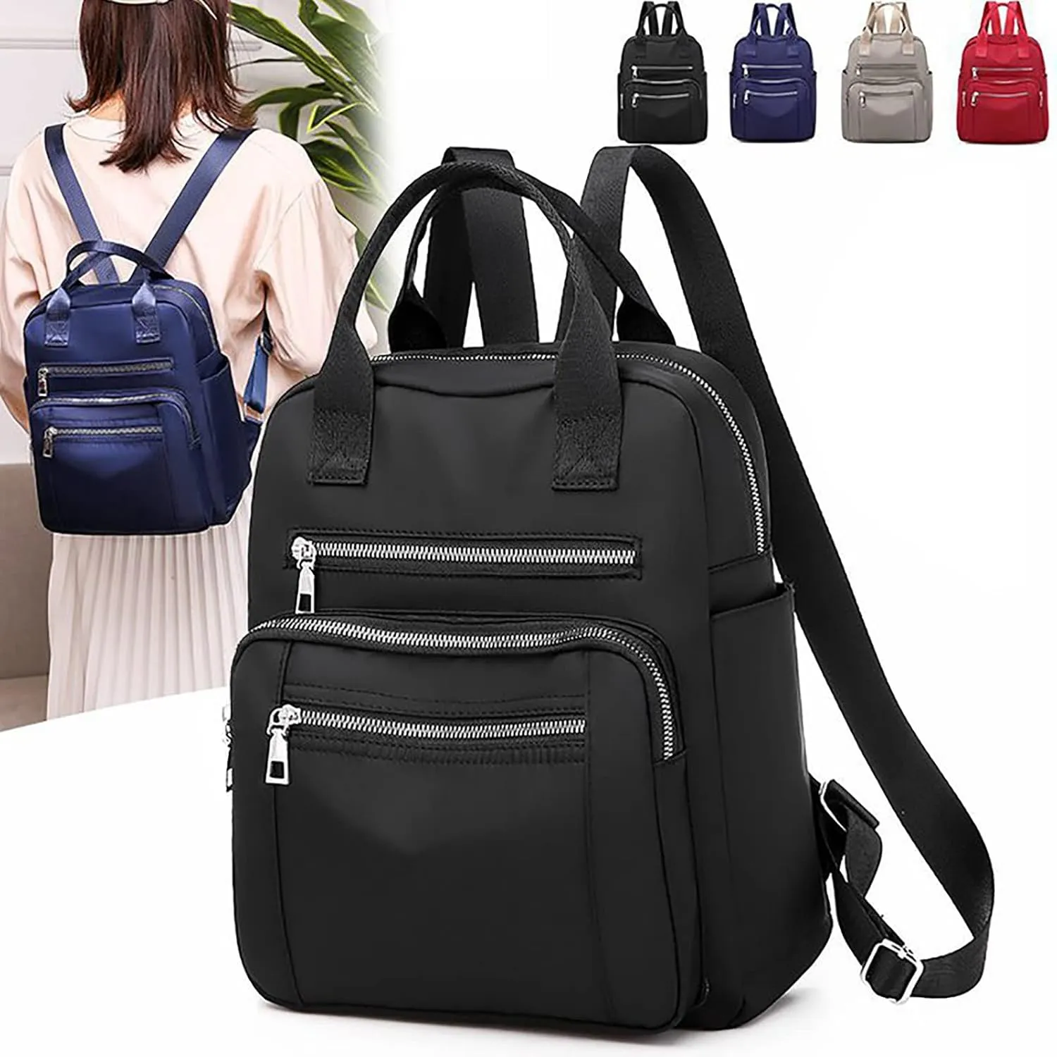 Women's Soft Leather Travel Backpack Soft Rucksack Ladies Shoulder Bags Medium Designer Backpack Purse for Women