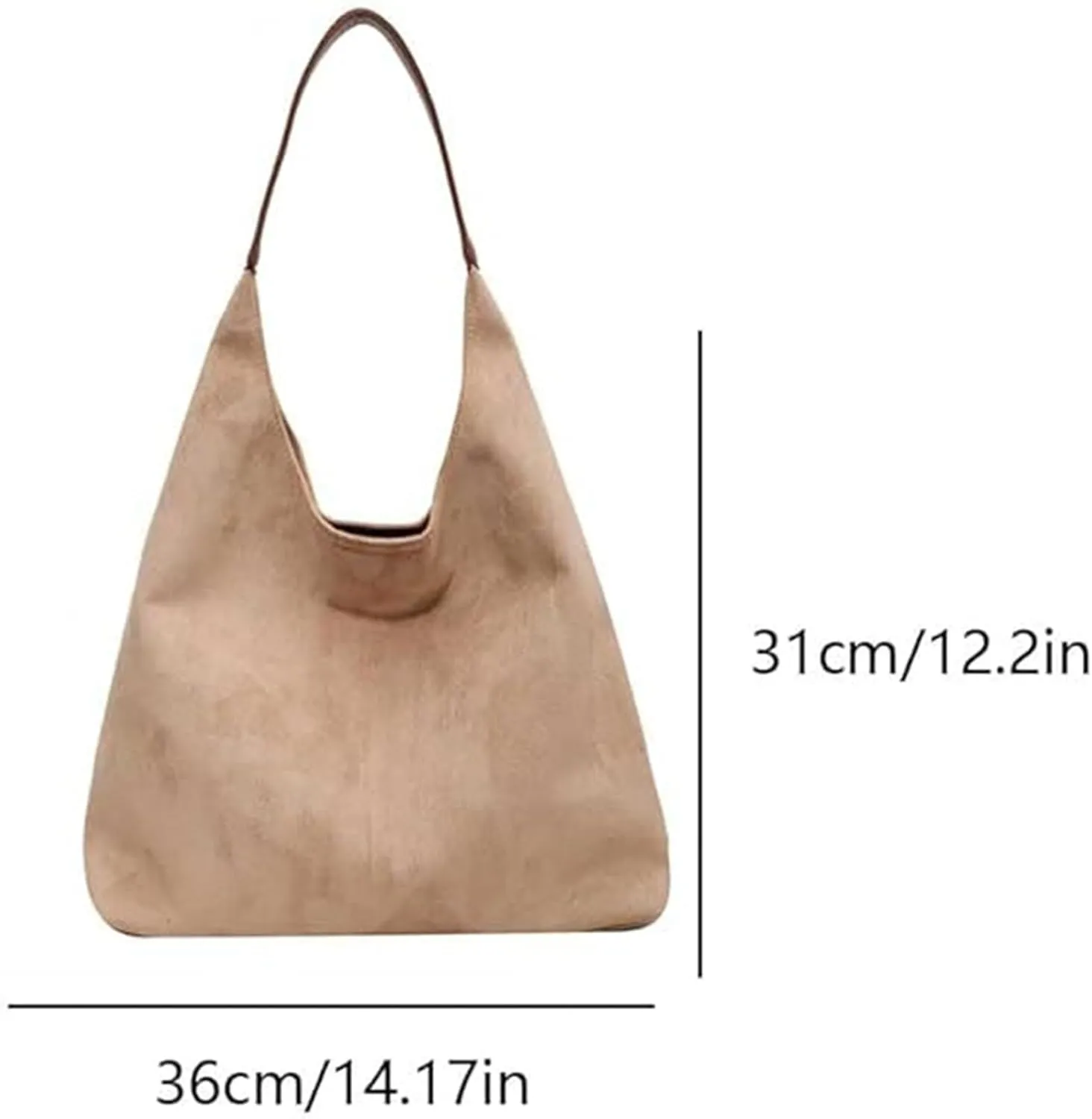 Women's Tote Bag for Work & Travel - Large Capacity Office Handbag with Suede Slouchy Design, Versatile Shoulder Bag