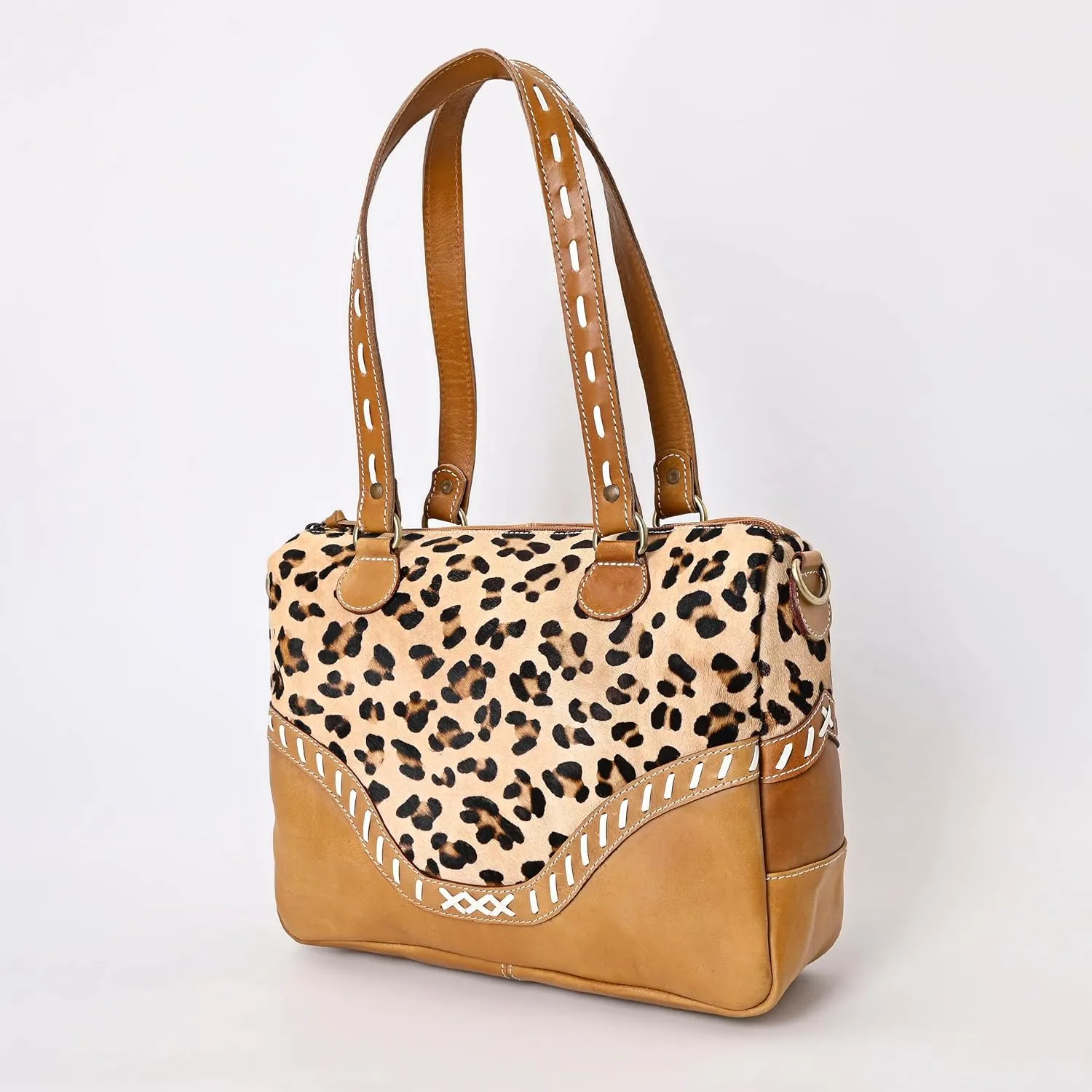 Women's Tote Bag Vintage Cowhide Hairon Leather Handbags for Women Hobo bags, Tote Shoulder Bag with Zipper