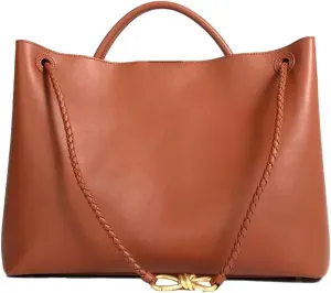 Women's Woven Bags, Crossbody Bags Fashion Women's Leather Tote Bag - Medium Crossbody with Bow, Trendy Handbags