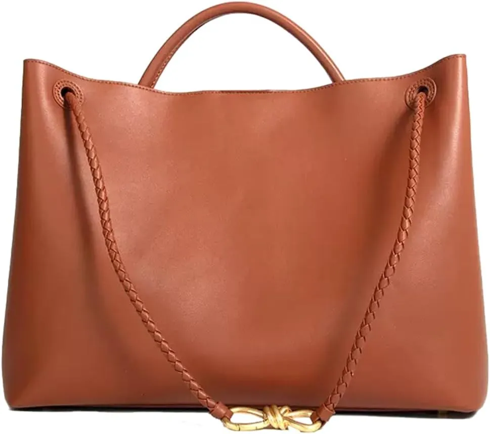 Women's Woven Bags, Crossbody Bags Fashion Women's Leather Tote Bag - Medium Crossbody with Bow, Trendy Handbags