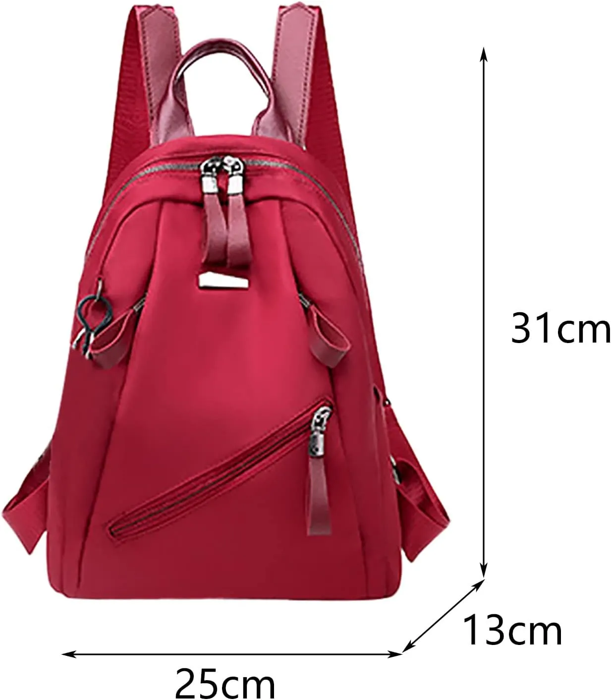 Women's Zipper Backpack Convertible Shoulder Bags with Wristlet for Work College Day Packs Lightweight for Women