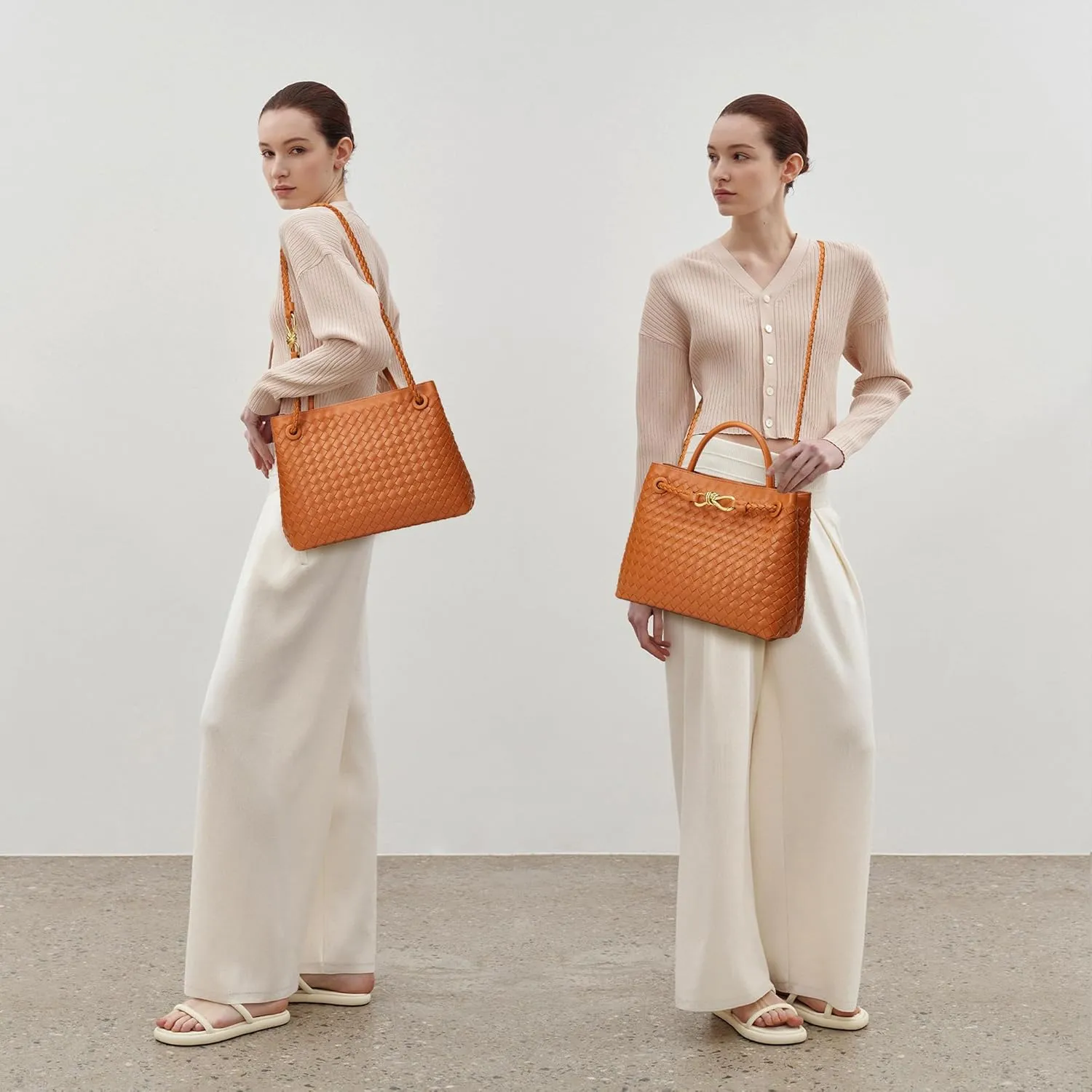 Woven Bag for Women Crossbody Handbag: Vegan Leather Small Tote Purse Trendy Shoulder Handbag Bowknot Satchel Purse