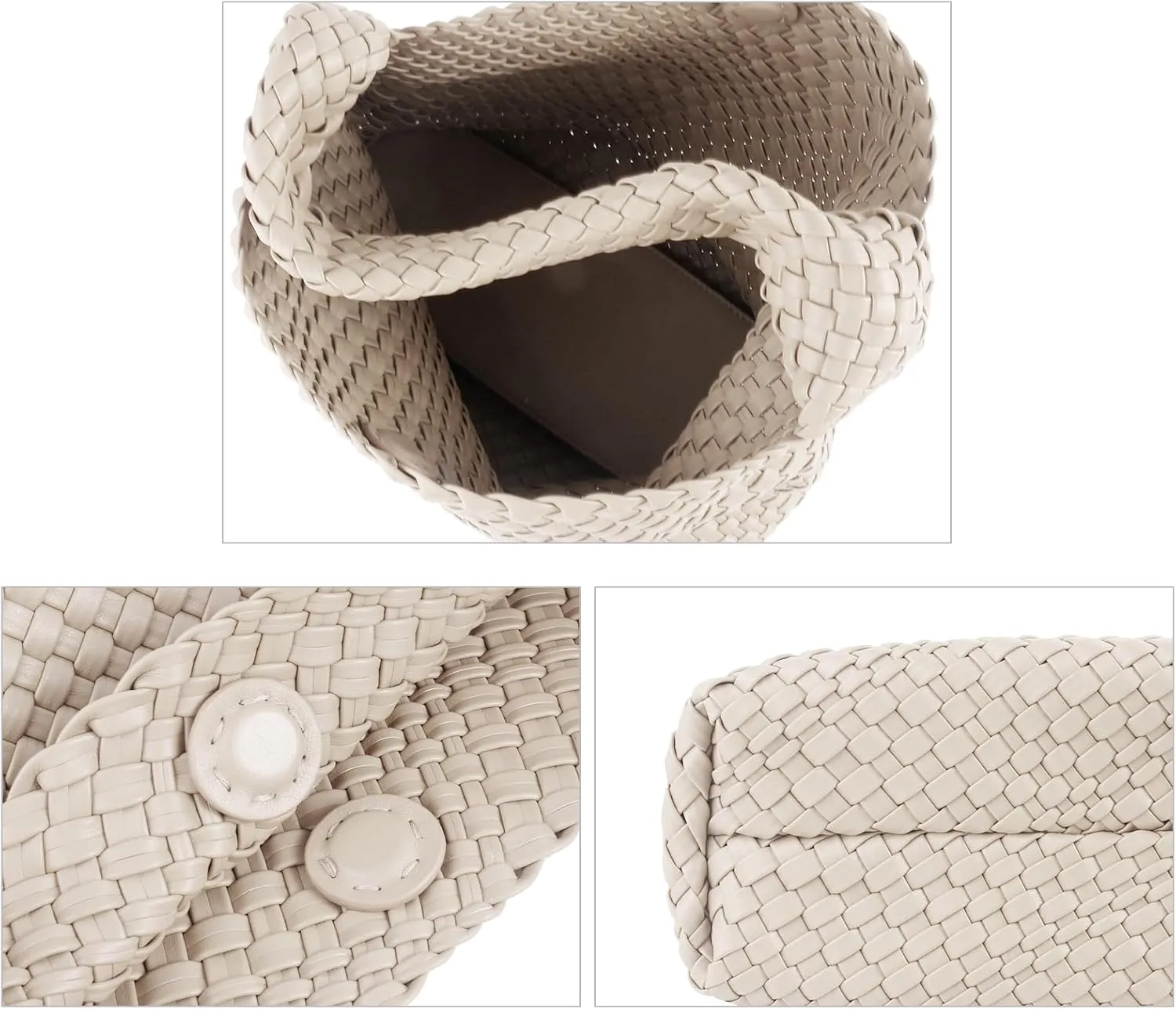Woven Bag for Women, Vegan Leather Hobo Tote Bags, Top-handle Handmade Purse