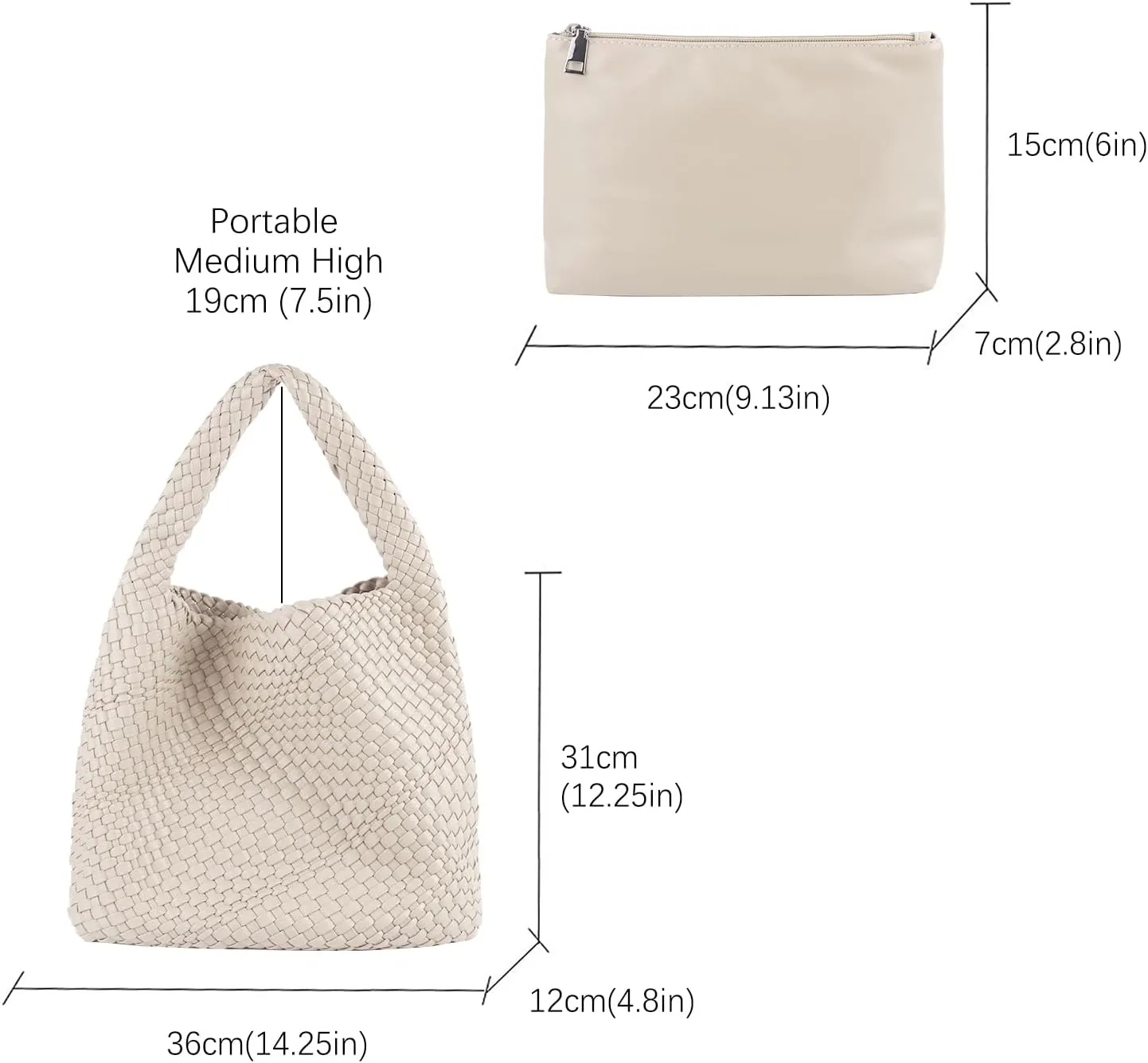 Woven Bag for Women, Vegan Leather Hobo Tote Bags, Top-handle Handmade Purse