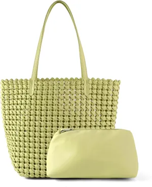 Woven Bag for Women Vegan Leather Tote Bag Large Summer Beach Travel Handbag and Clutch Retro Handmade Shoulder Bag