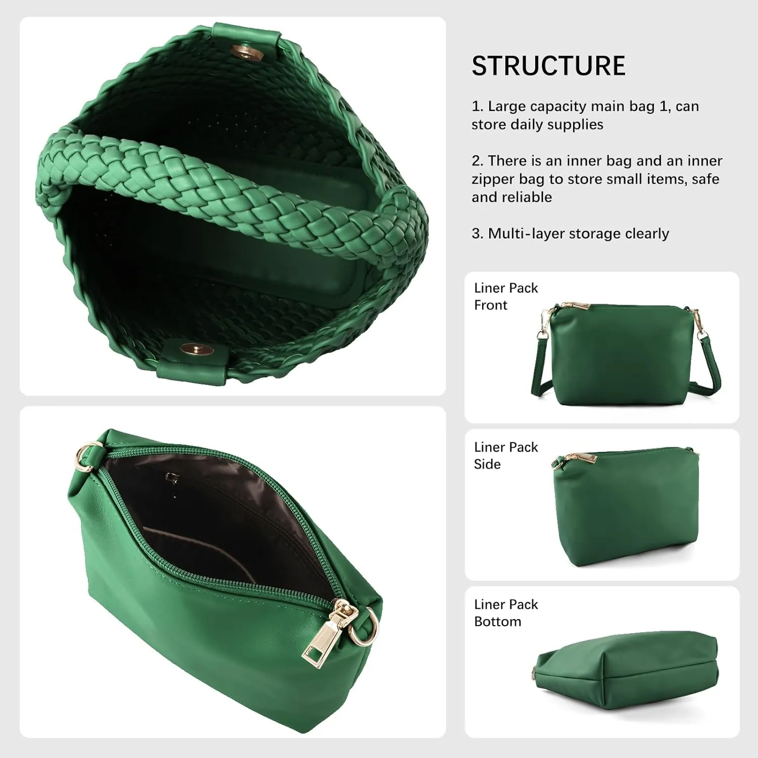 Woven Bag for Women Vegan Leather Tote Bag Travel Handbag and Purse Retro Handmade Trending Hobo Bag