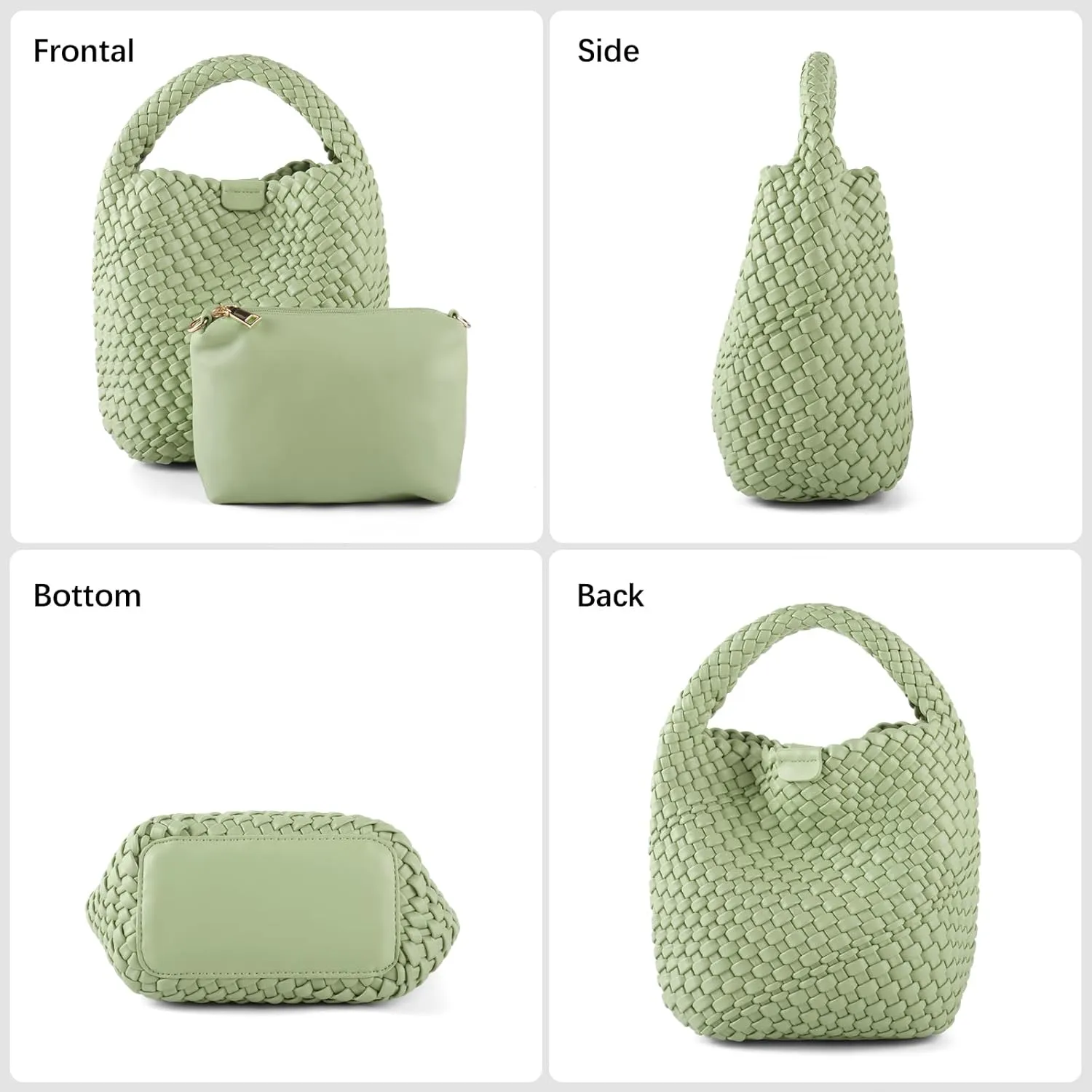Woven Bag for Women Vegan Leather Tote Bag Travel Handbag and Purse Retro Handmade Trending Hobo Bag