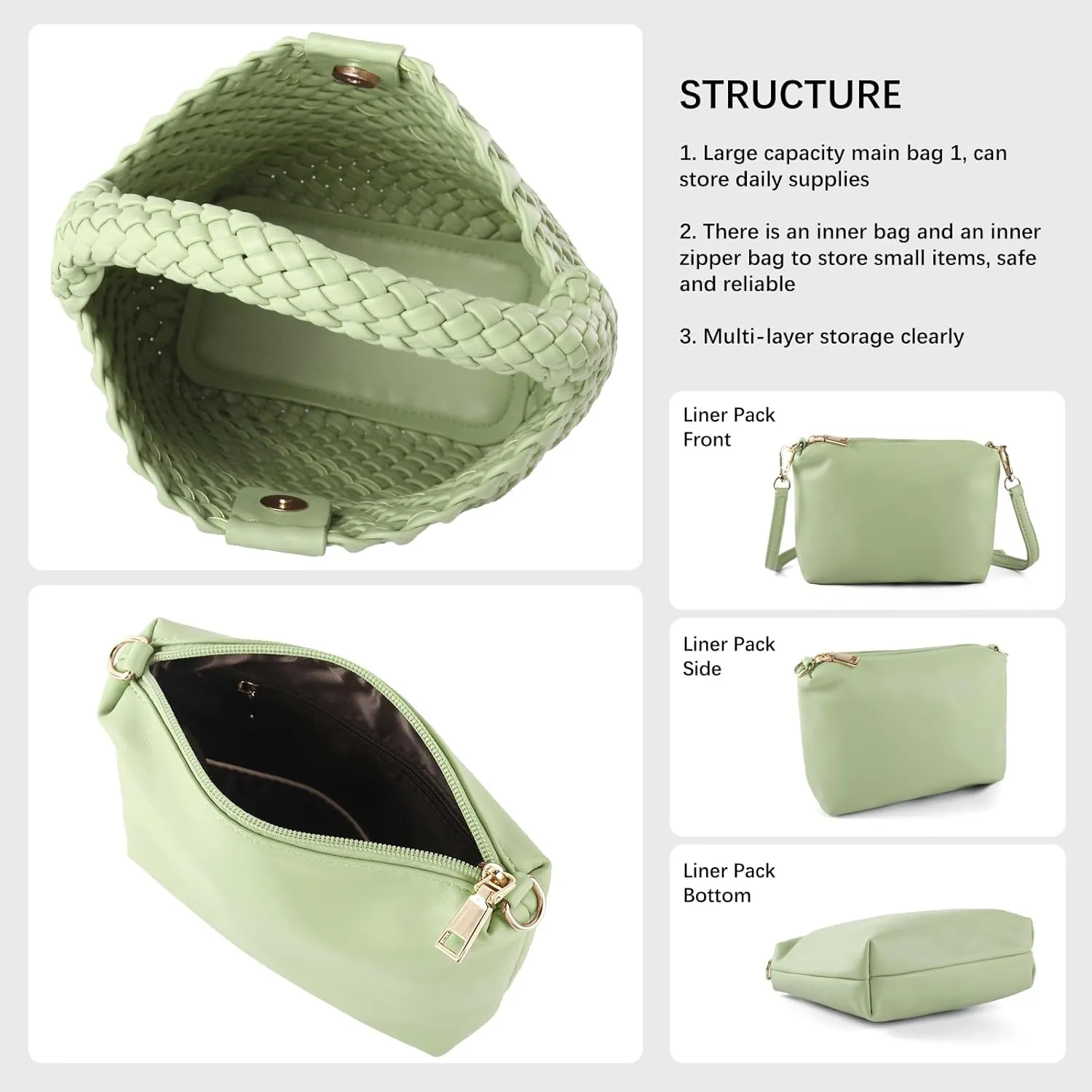 Woven Bag for Women Vegan Leather Tote Bag Travel Handbag and Purse Retro Handmade Trending Hobo Bag