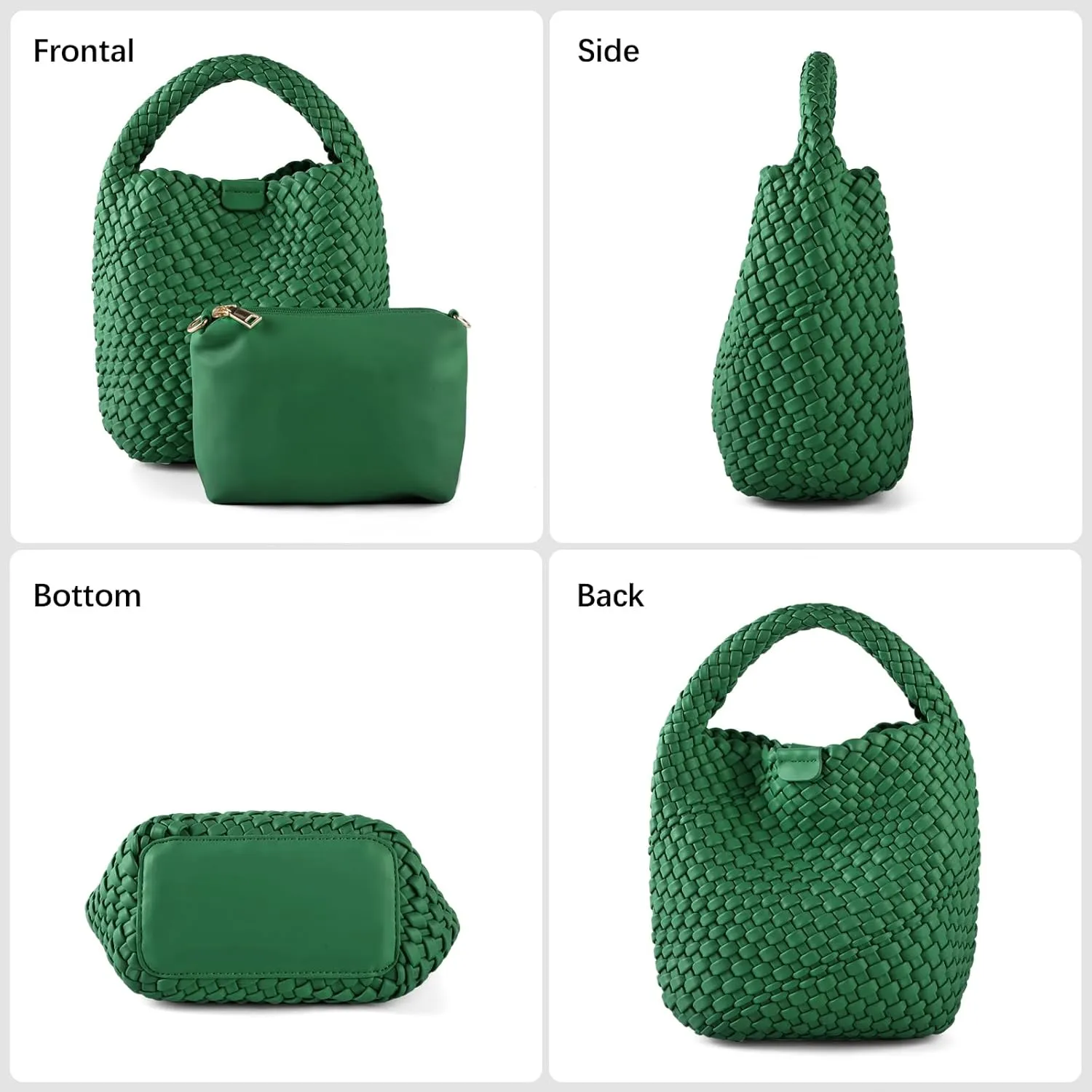 Woven Bag for Women Vegan Leather Tote Bag Travel Handbag and Purse Retro Handmade Trending Hobo Bag