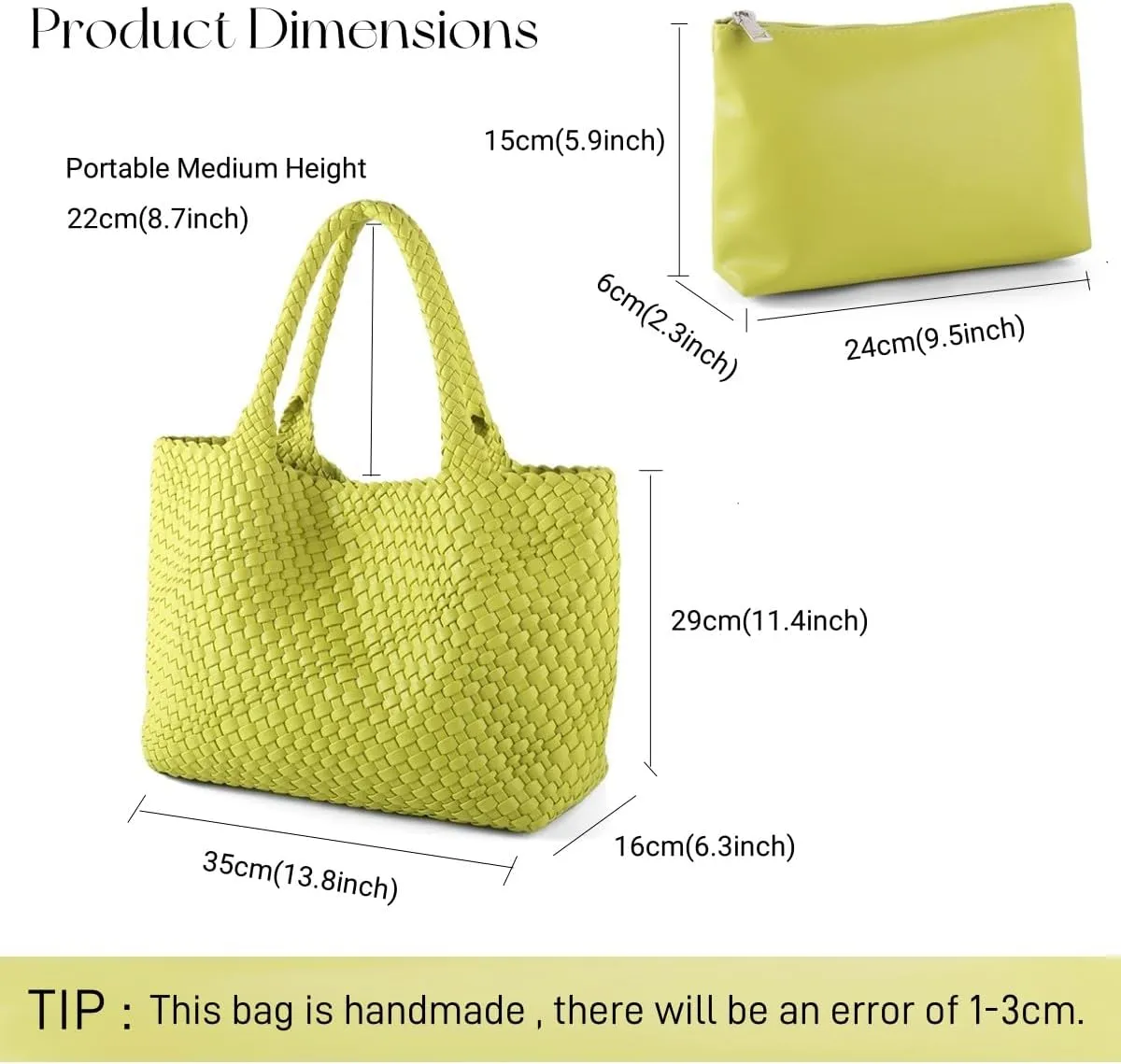 Woven Bag for Women，Vegan Leather Handwoven Tote Bags with Purse Shopper Bag Large Shoulder bag