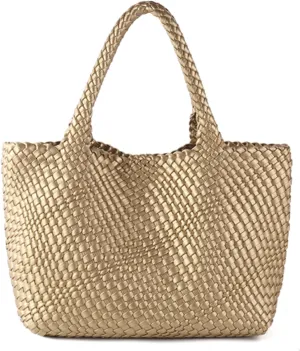 Woven Bag for Women，Vegan Leather Handwoven Tote Bags with Purse Shopper Bag Large Shoulder bag