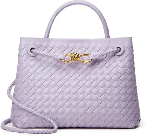 Woven Bags for Women Tote Purse: Vegan Leather Shoulder Handbags - Large Beach Tote - Travel Totes Handwoven Satchel