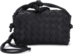 Woven Crossbody Bags For Women, Small Handmade Purse Clutch Shoulderbag Handbag, Zipper Closure