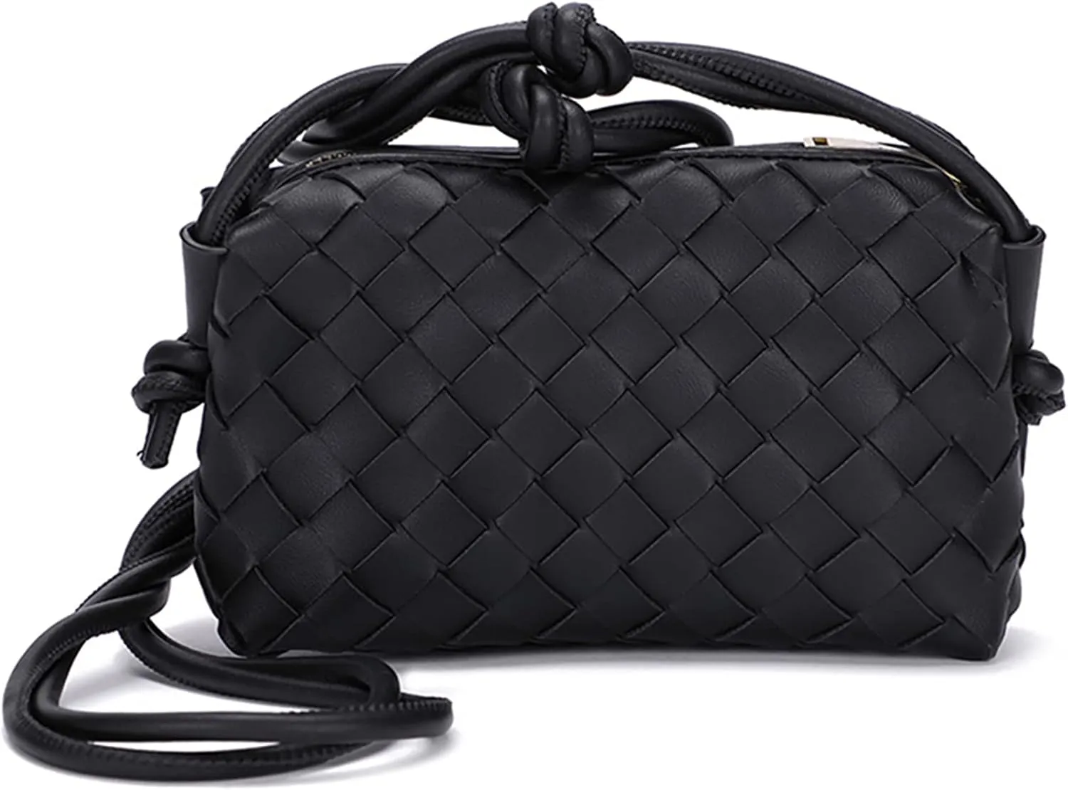 Woven Crossbody Bags For Women, Small Handmade Purse Clutch Shoulderbag Handbag, Zipper Closure