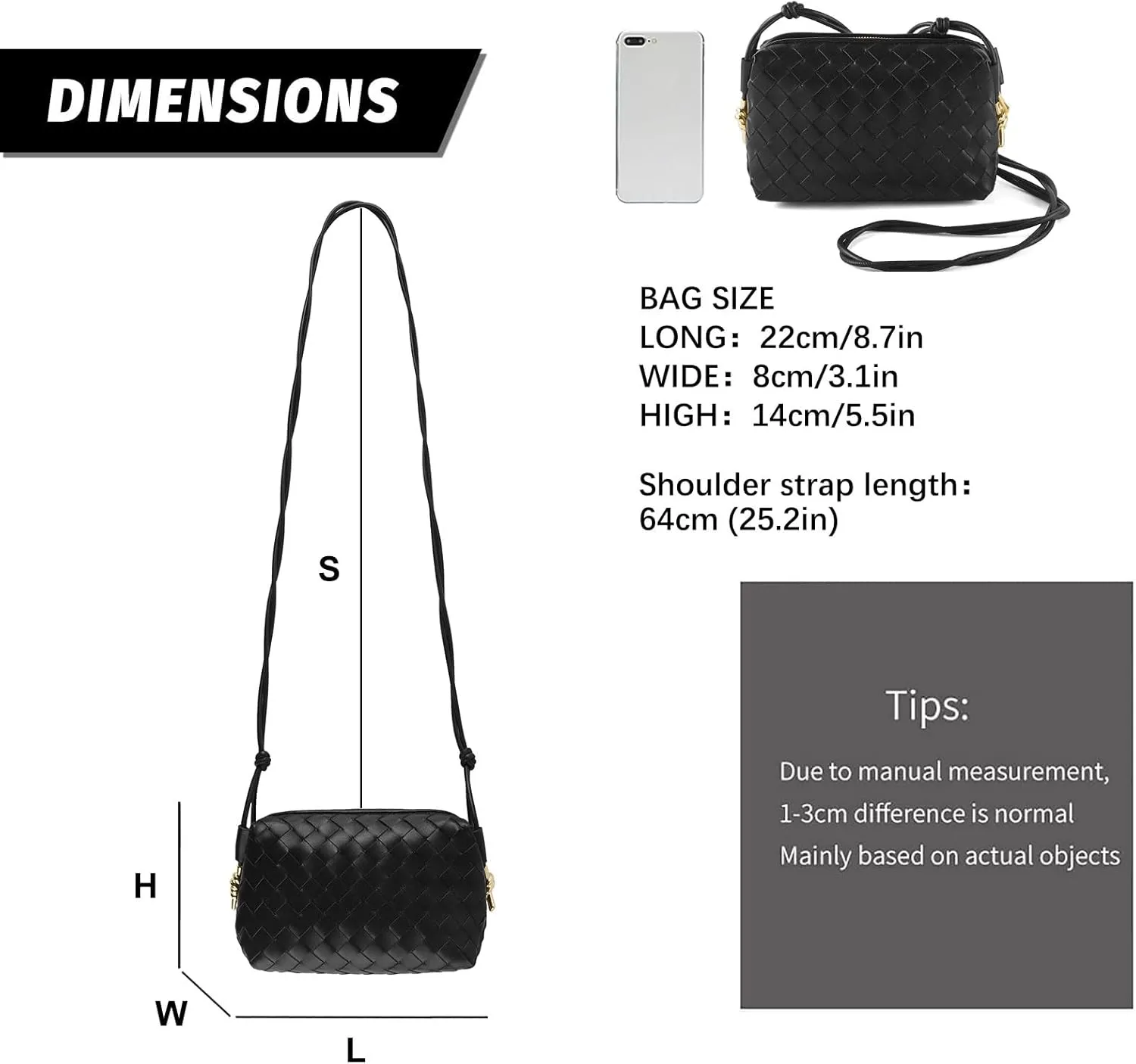 Woven Crossbody Bags for Women Small Purses Shoulder Bag Leather Handbags Woven Purses