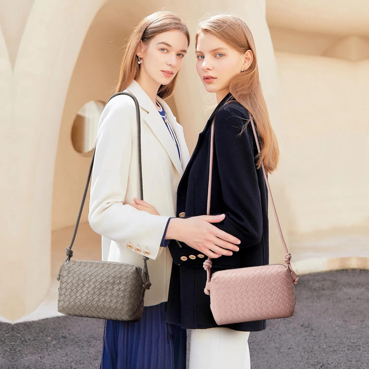 Woven Crossbody Bags for Women: Vegan Leather Purse - Handwoven Small Handbag- Trendy Shoulder Bag