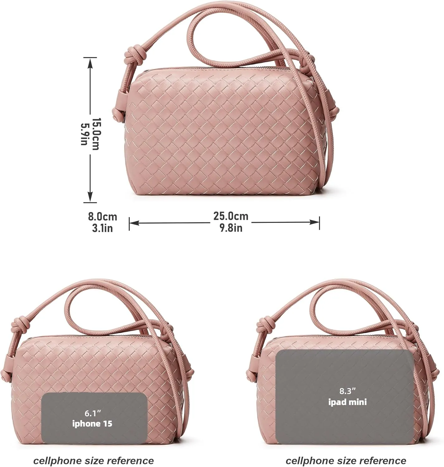 Woven Crossbody Bags for Women: Vegan Leather Purse - Handwoven Small Handbag- Trendy Shoulder Bag