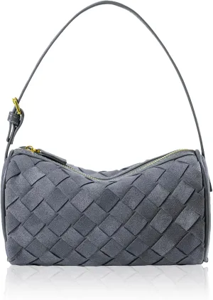 Woven Leather Bag, Evening Bag Clutch Purses for Women, Leather Top-handle Shoulder Bags, Small Woven Handbag