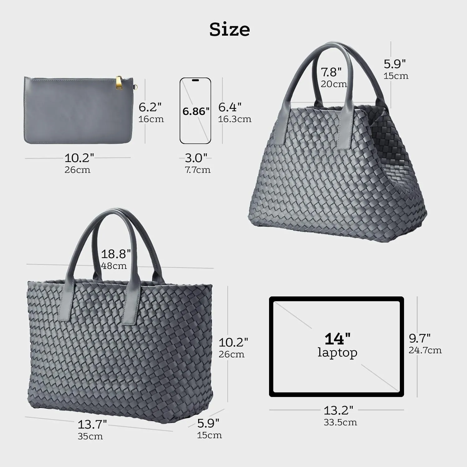 Woven leather tote bag for women, Large woven tote handbag, laptop tote, woven leather beach purses, Convertible 2-way Style