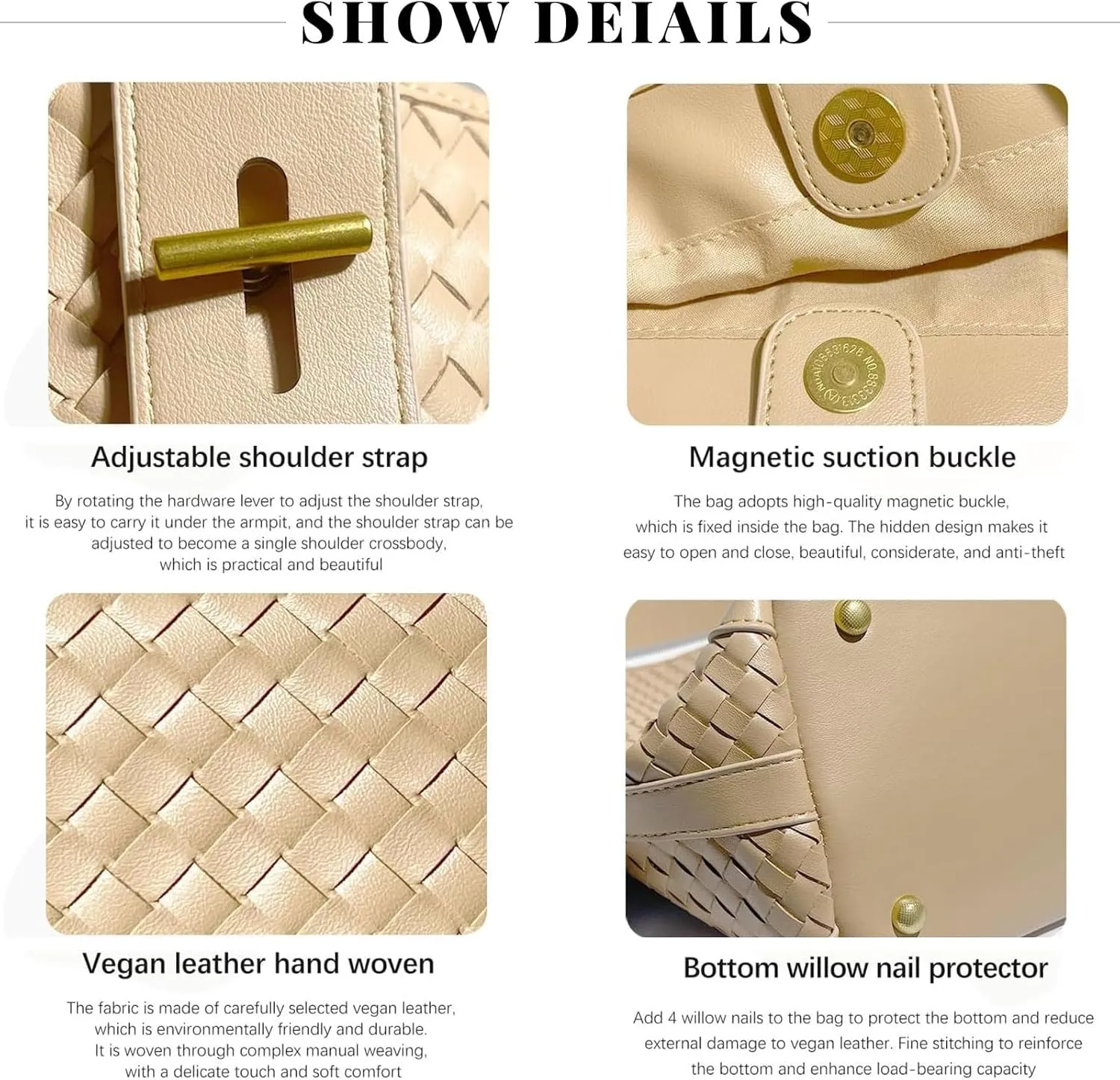 Woven Tote Bag For Women, Fashion Crossbody Shoulder Bag, Casual Top-handle Handbags, and Travel Purses Phone Bag