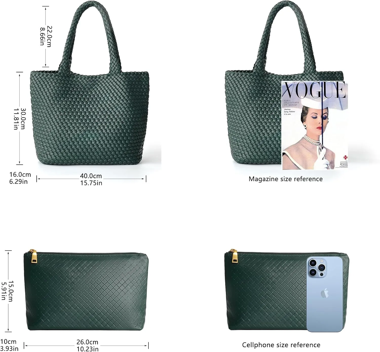 Woven Tote Bag for Women, Fashion Woven Bags for Women Vegan Leather Shoulder Handbags Large Summer Beach Travel Bag