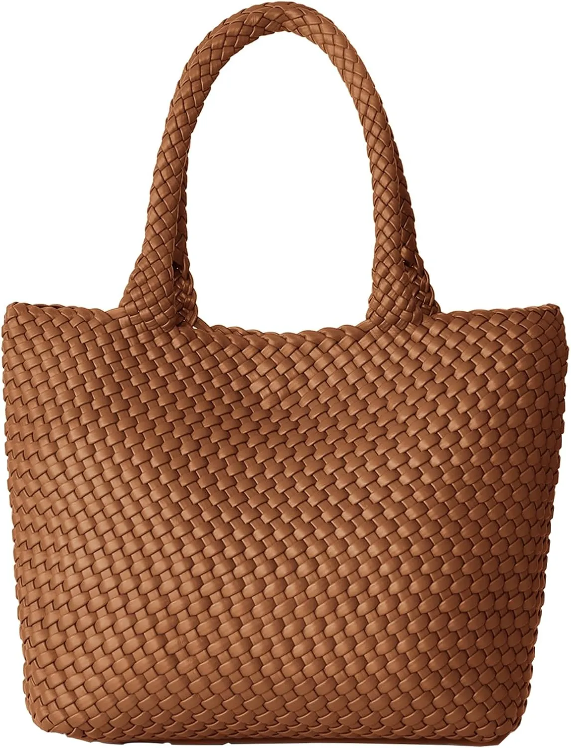 Woven Tote Bag for Women, Fashion Woven Bags for Women Vegan Leather Shoulder Handbags Large Summer Beach Travel Bag