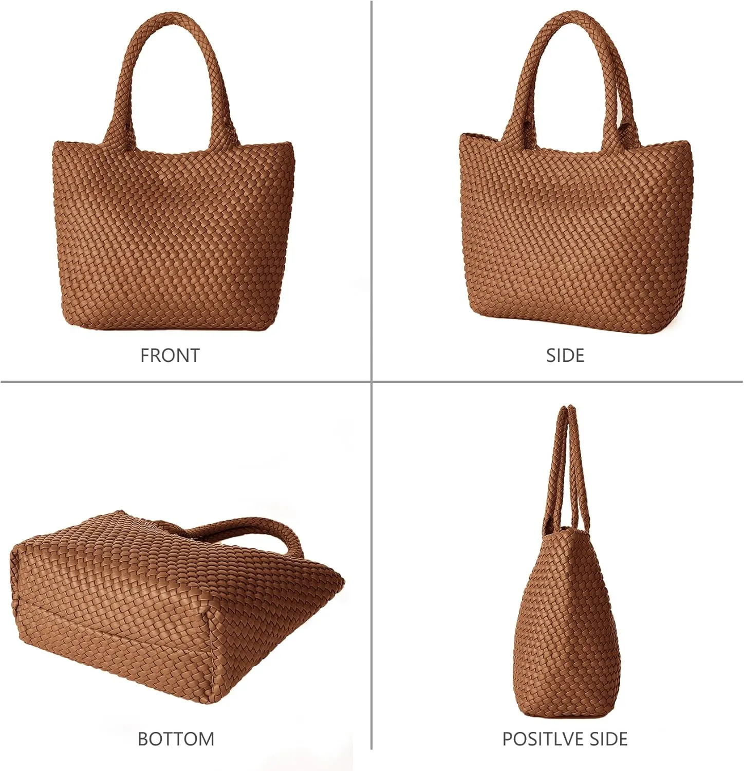 Woven Tote Bag for Women, Fashion Woven Bags for Women Vegan Leather Shoulder Handbags Large Summer Beach Travel Bag