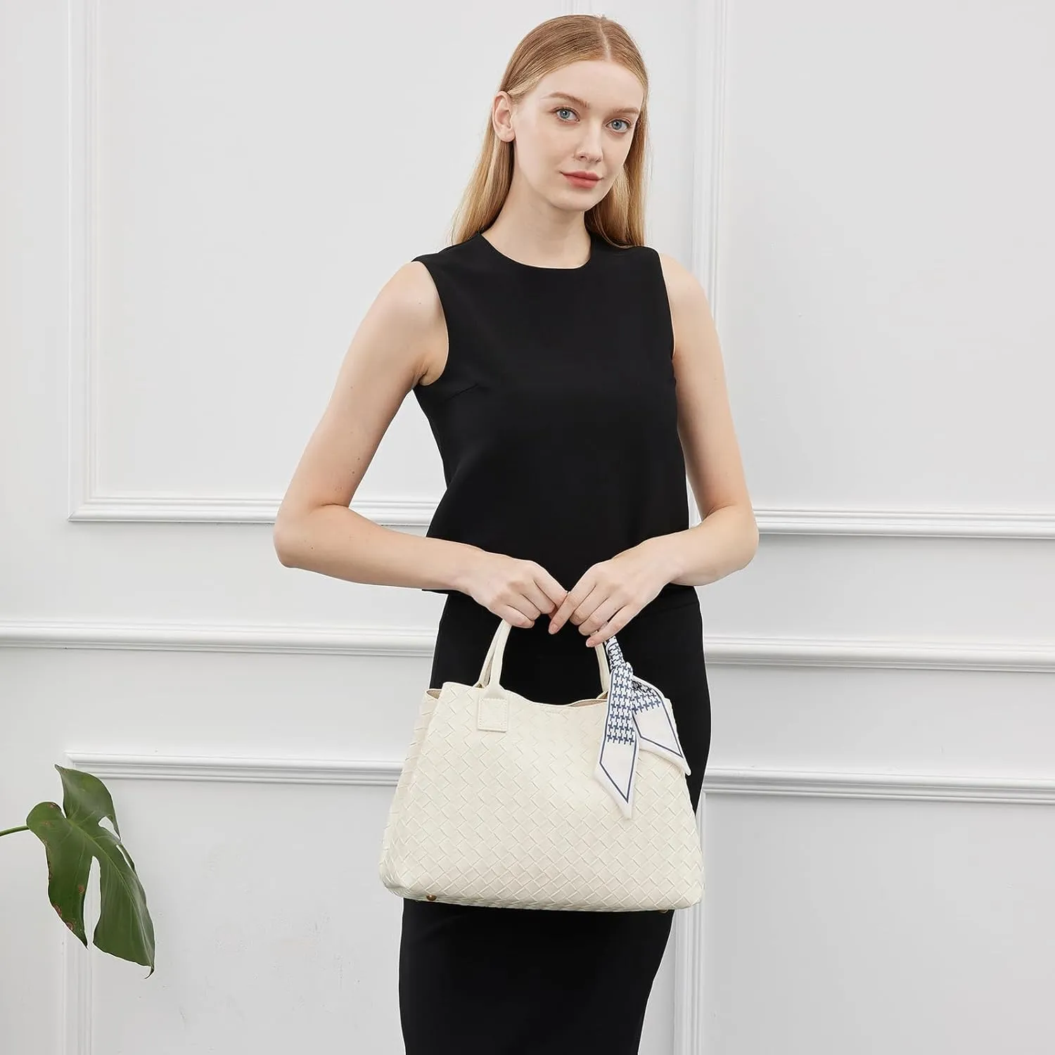 Woven Tote Bag for Women Woven Bag Purse Large Tote Purses 15.6L