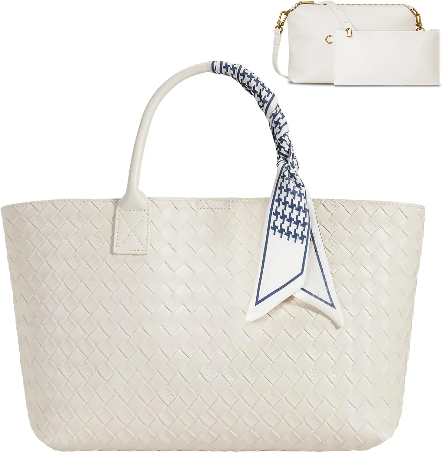 Woven Tote Bag for Women Woven Bag Purse Large Tote Purses 15.6L