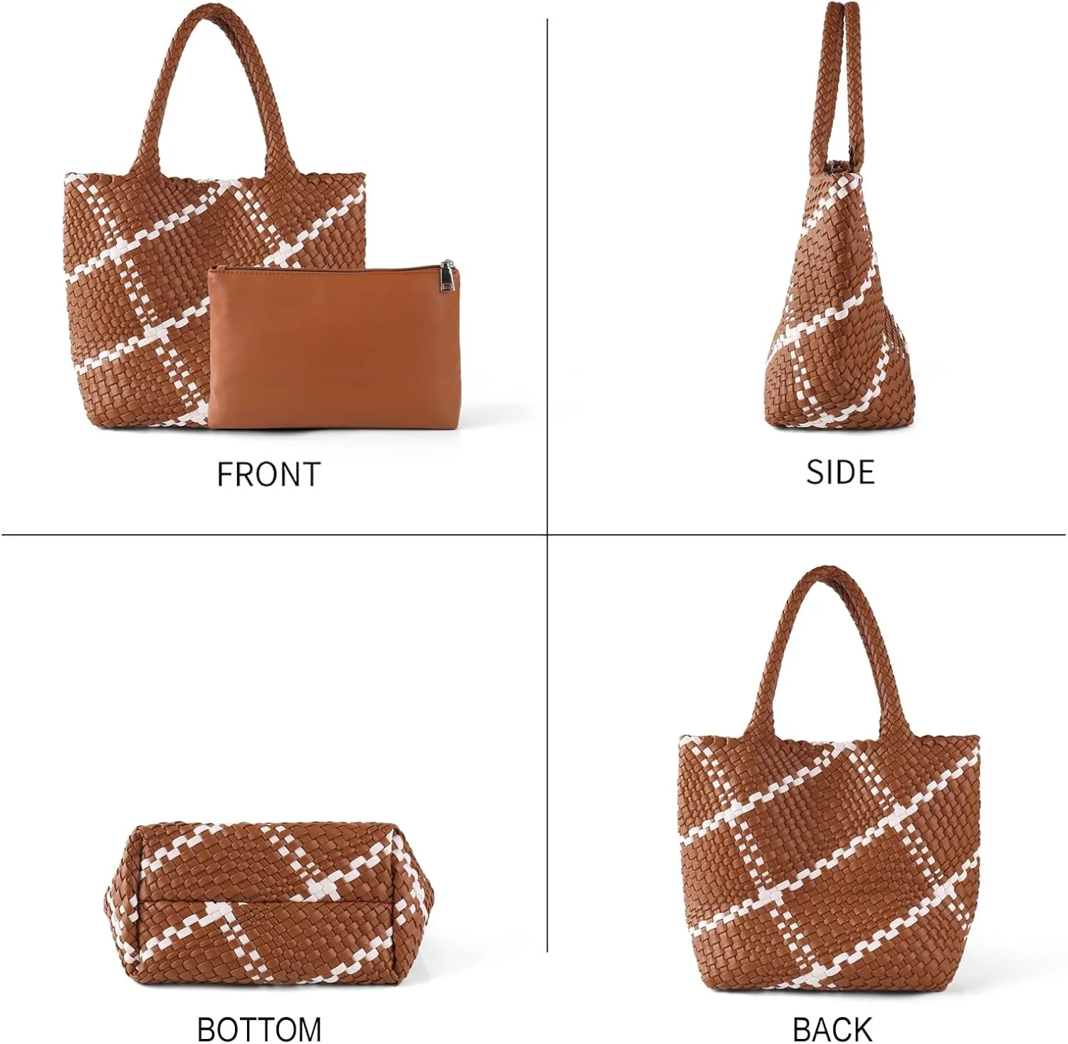 Woven Tote Bag Womens Purse Woven Bags for Women Large Summer BeachTote Bags Vegan Leather Shoulder Handbags Travel Totes