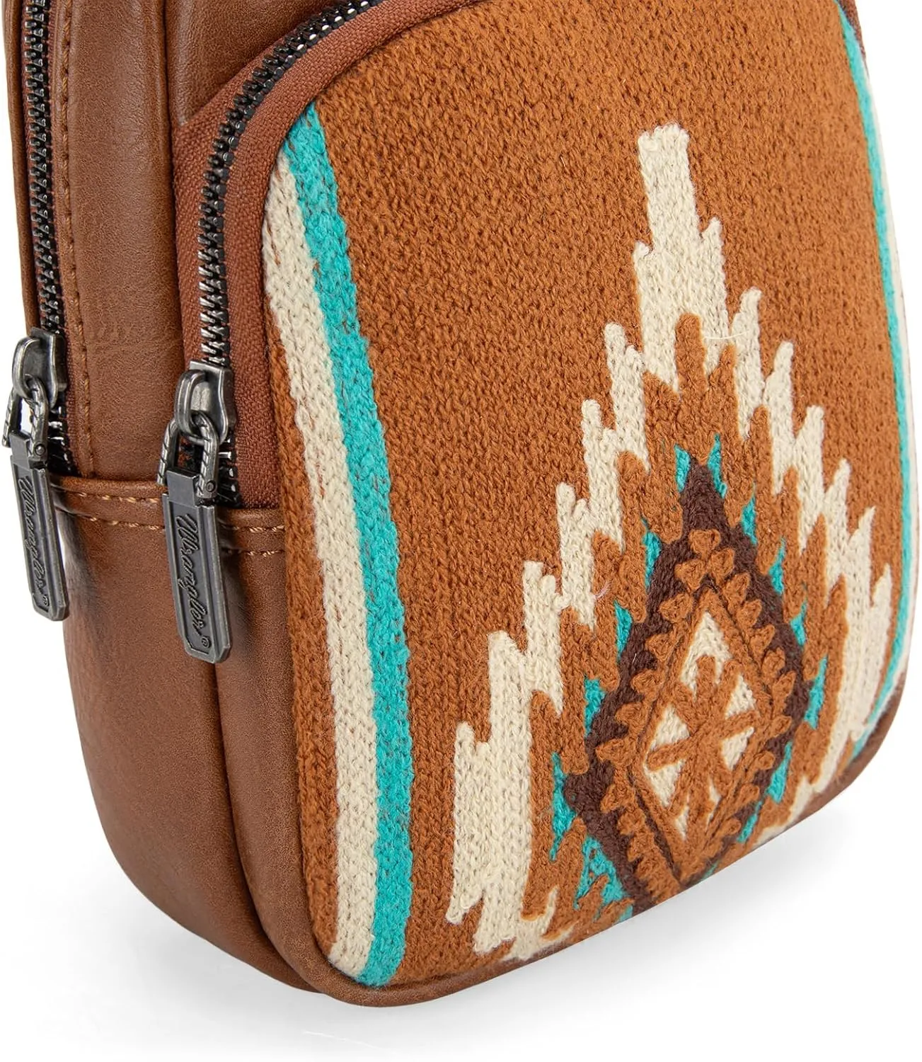 Wrangler Aztec Sling Bag for Women Western Knitted Crossbody Purse and Chest Bag With Adjustable Strap