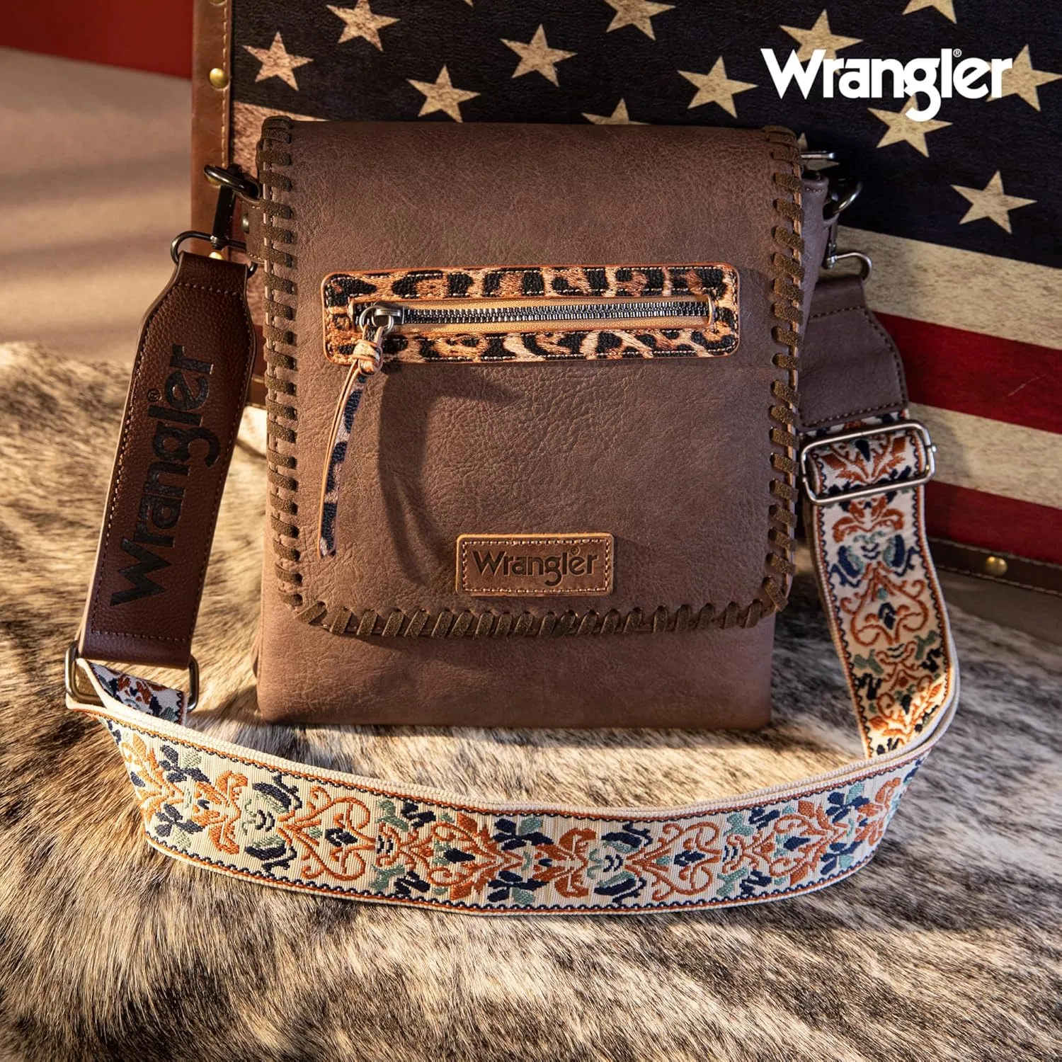 Wrangler Crossbody Bags for Women Vintage Hand Woven Shoulder Purse