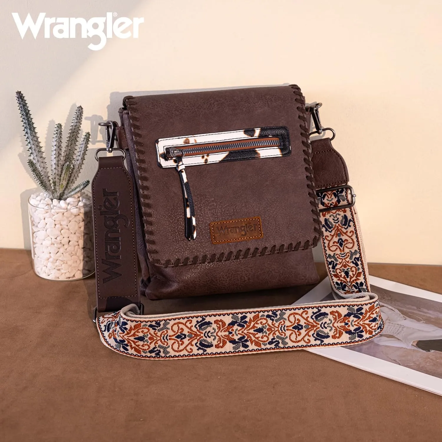 Wrangler Crossbody Bags for Women Vintage Hand Woven Shoulder Purse