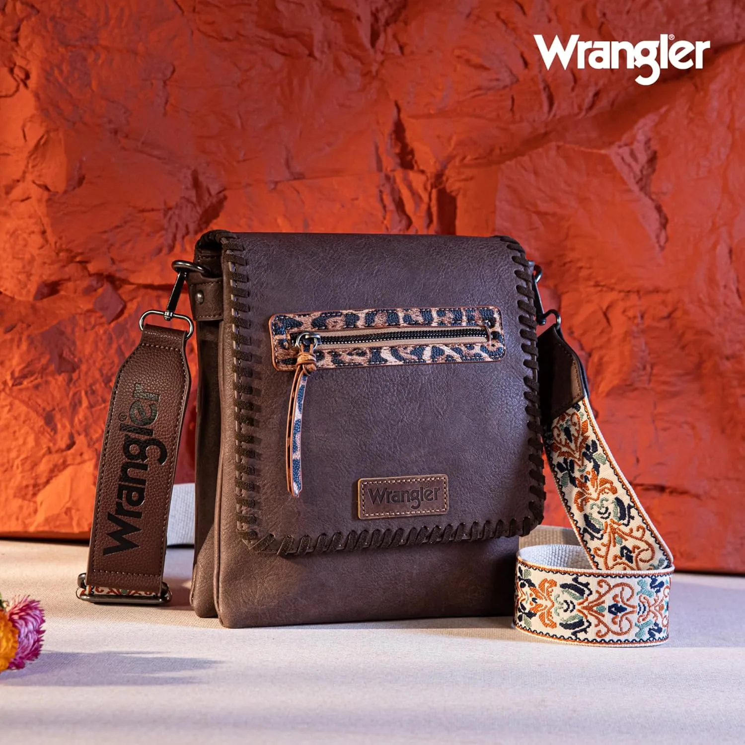 Wrangler Crossbody Bags for Women Vintage Hand Woven Shoulder Purse
