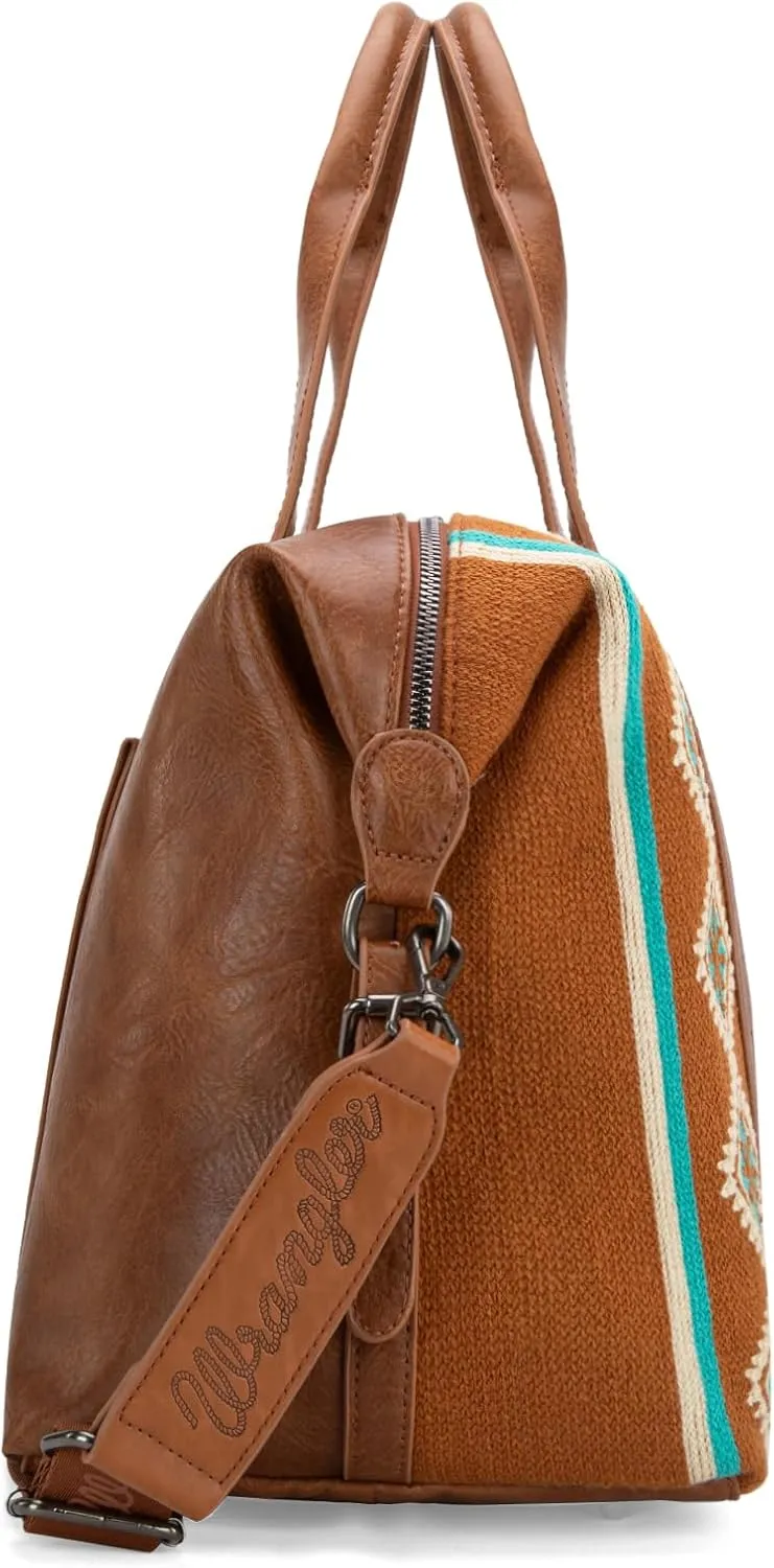 Wrangler Duffel Bag for Women Large Travel Weekender Bag Tapestry Designer Carry On Bags, Brown