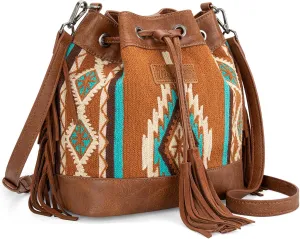 Wrangler Hobo Bags for Women Designer Bucket Purses Western Shoulder Handbags