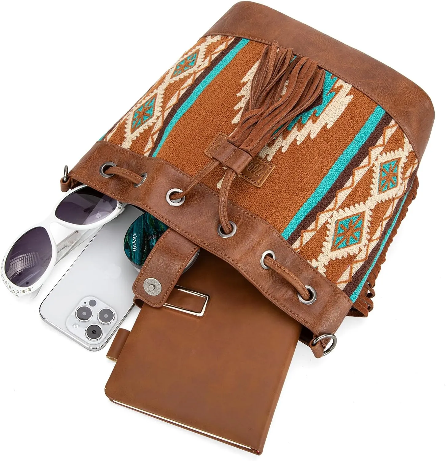 Wrangler Hobo Bags for Women Designer Bucket Purses Western Shoulder Handbags