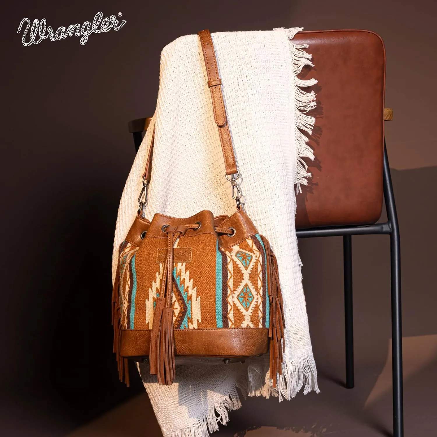Wrangler Hobo Bags for Women Designer Bucket Purses Western Shoulder Handbags