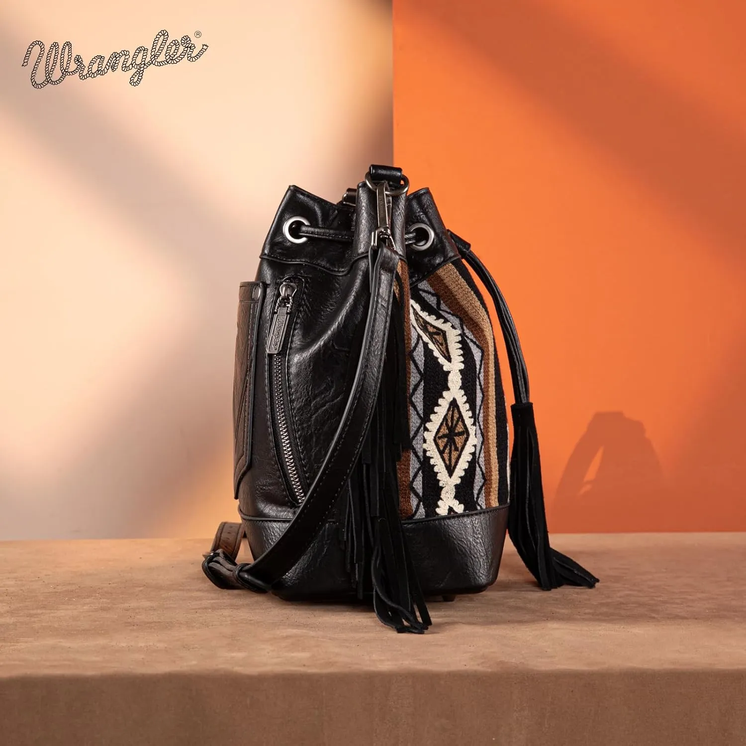 Wrangler Hobo Bags for Women Designer Bucket Purses Western Shoulder Handbags