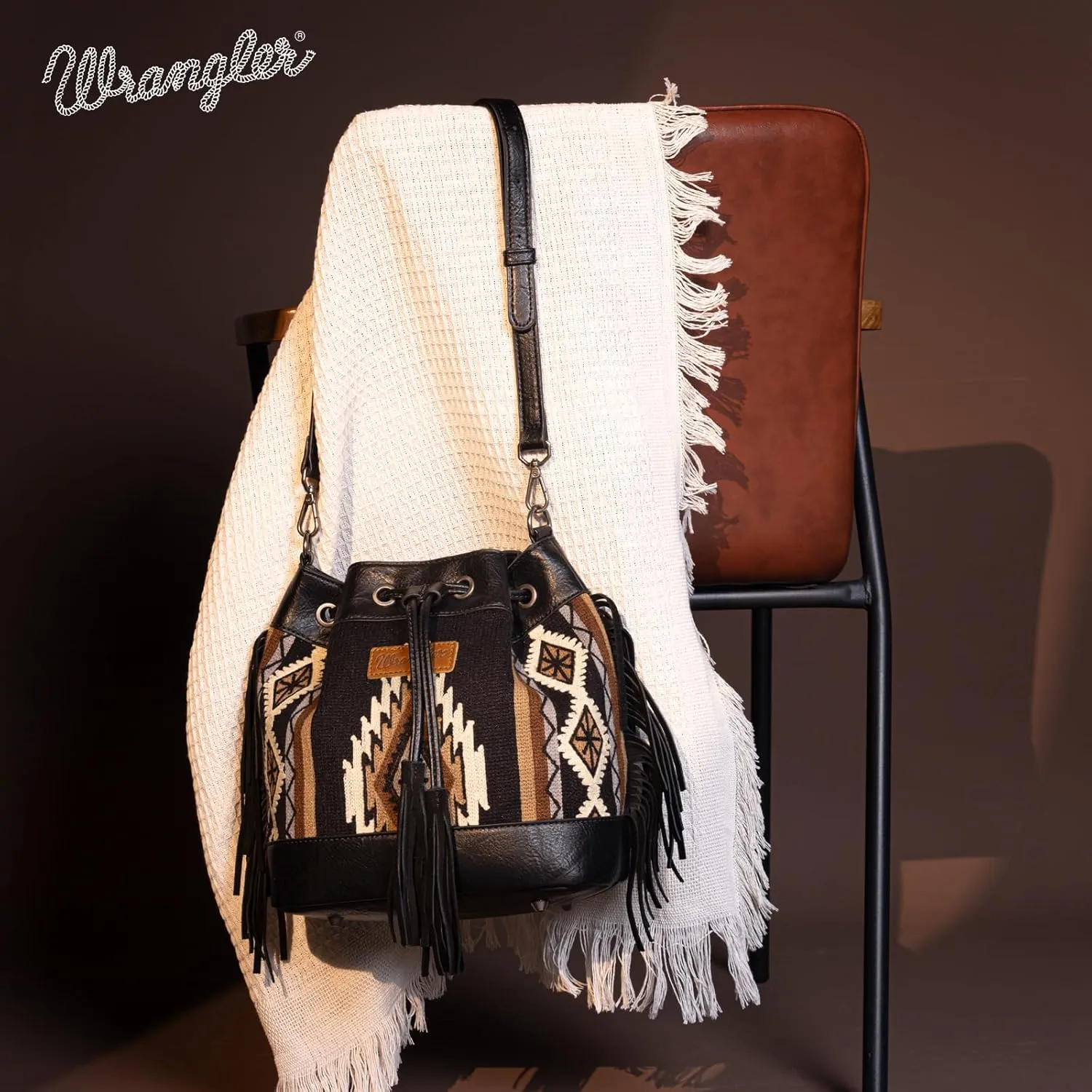 Wrangler Hobo Bags for Women Designer Bucket Purses Western Shoulder Handbags