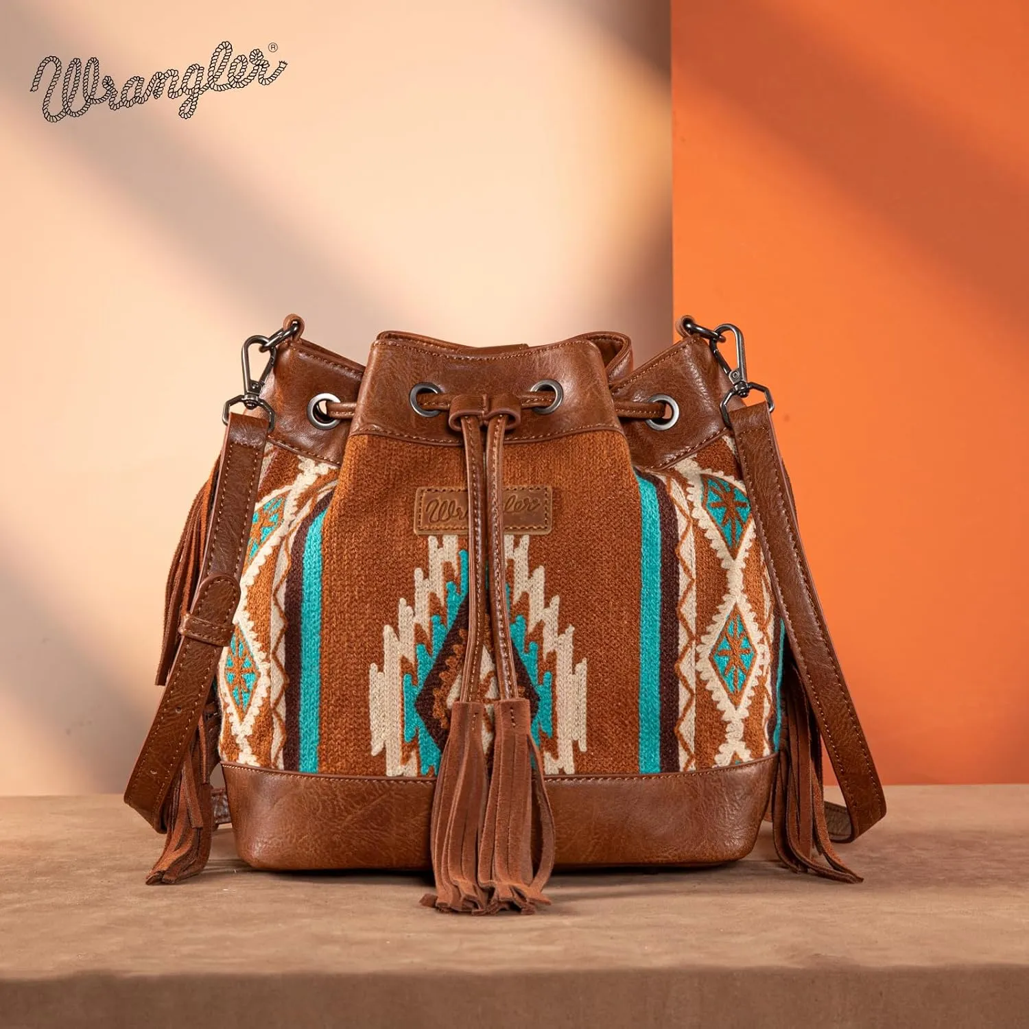 Wrangler Hobo Bags for Women Designer Bucket Purses Western Shoulder Handbags