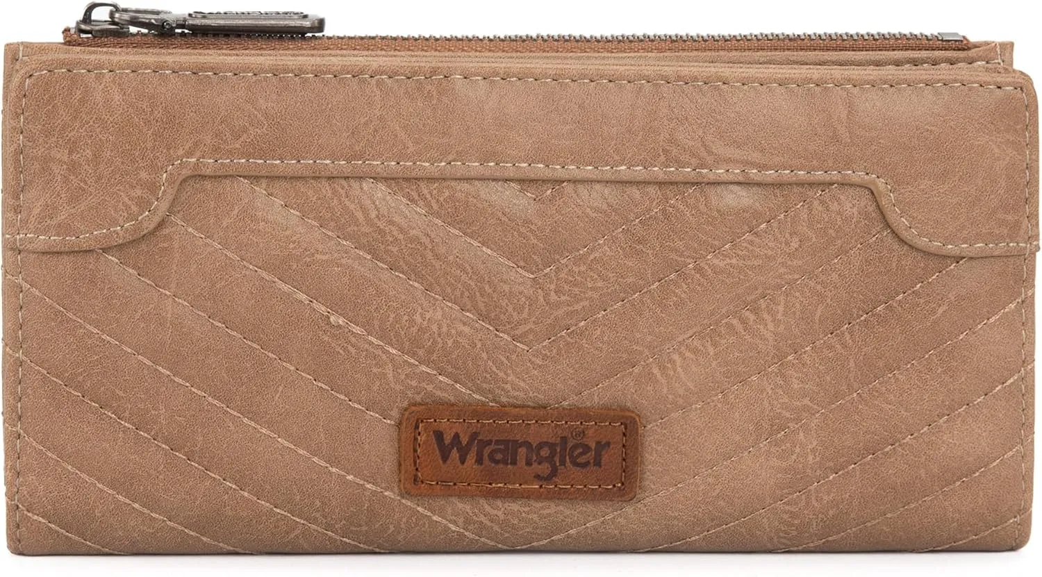 Wrangler Minimalist Wallet for Women Credit Card Wallet Ladies Travel Wallets Monederos de Mujer Card Cases & Money Organizers with Smooth Zipper for Women Men Khaki