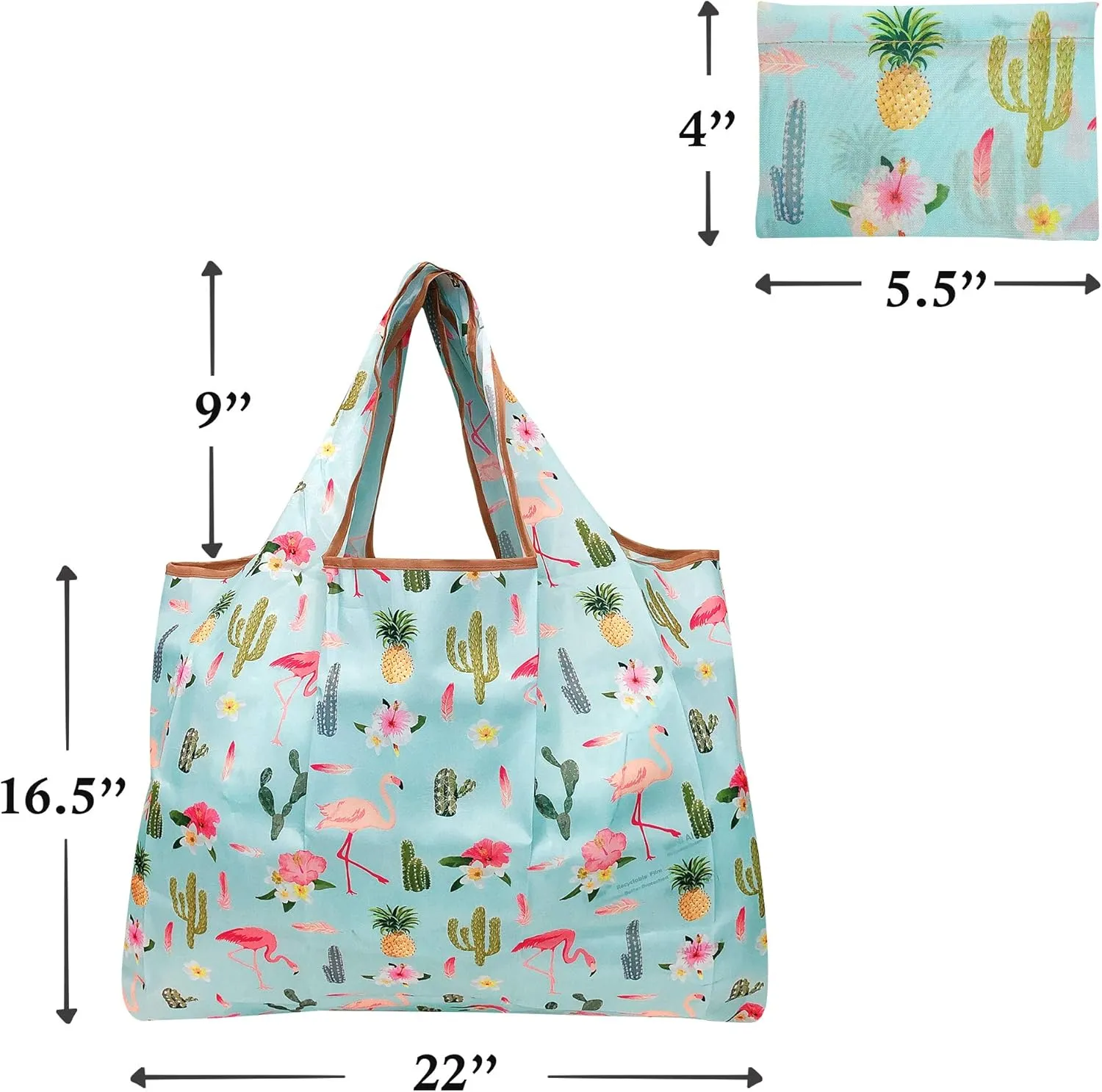 Wrapables Eco-Friendly Large Nylon Reusable Shopping Bags (Set of 2)
