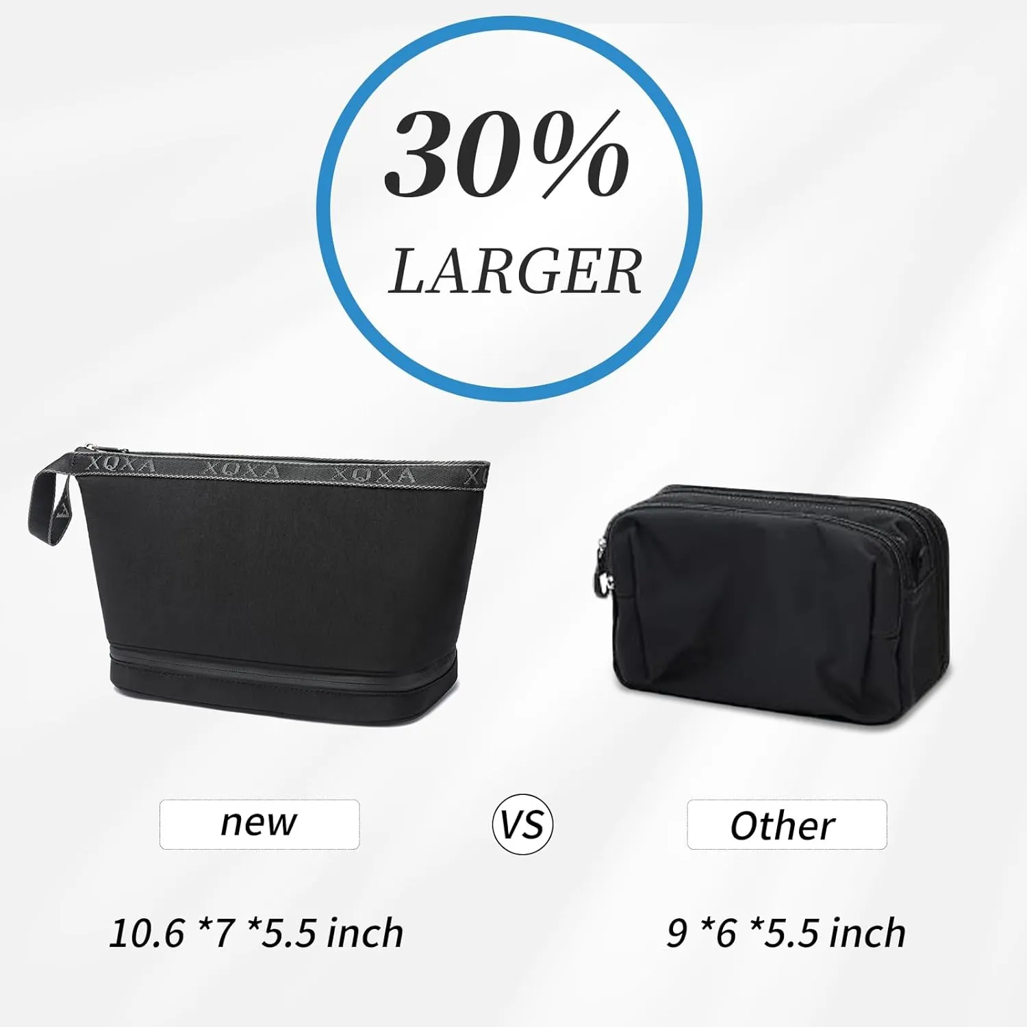 XQXA Travel Toiletry Bag for Women, Hanging Dopp Kit Water Resistant Makeup Bag for Men, Mens Travel Bag Shaving Bag for Toiletries Accessories (05-Black)