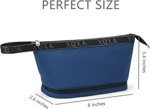 XQXA Travel Toiletry Bag for Women, Hanging Dopp Kit Water Resistant Makeup Bag for Men, Mens Travel Bag Shaving Bag for Toiletries Accessories (05-Navy Blue)