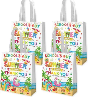 Xvvti 20Pcs End of Year Gifts Bags with Handles Bulk Last Day of School Goodies Bags for Summer School's Out Classroom Favors Student Gifts