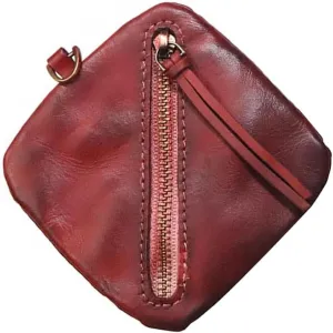 XXHong Leather Mini Vintage Purse Brown Coin Purse Leather Zipper Change Purse Personality Coin Purse For Men and Women